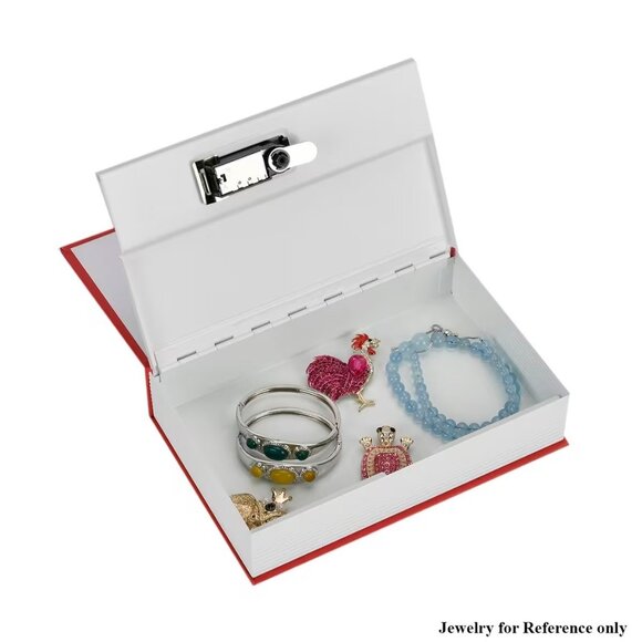 Red Dictionary Diversion Secret Hidden Security Book Safe with Combination Lock - Picture 2 of 4